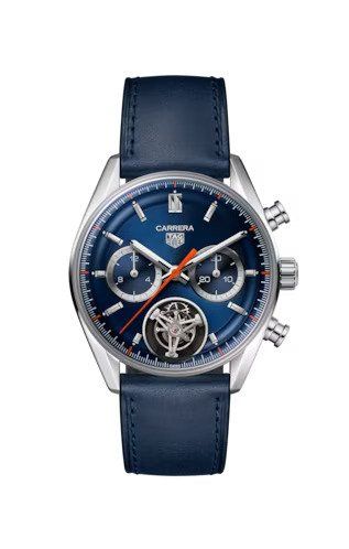 TAG Heuer Carrera Chronograph Tourbillon Glass Box Stainless Steel / Blue